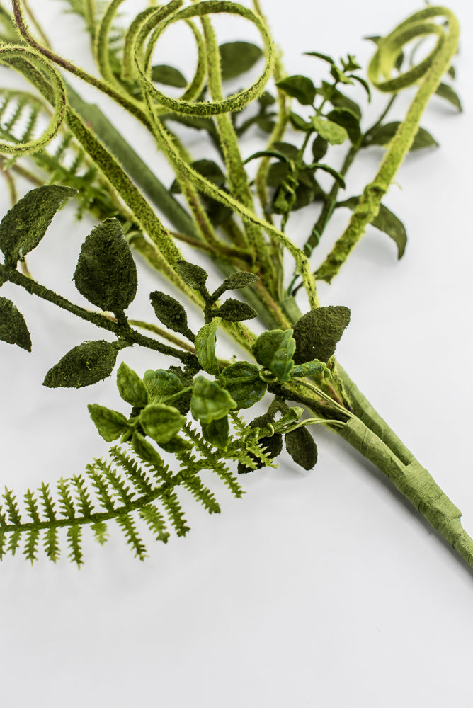 Artificial Mossy Twigs And Leaves Spray