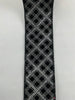 Black and silver glittered plaid wired ribbon 2.5”