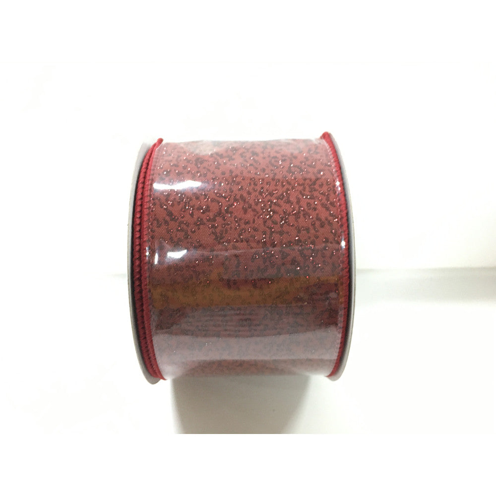 Burgundy Shimmer Glitter Ribbon - 2.5"