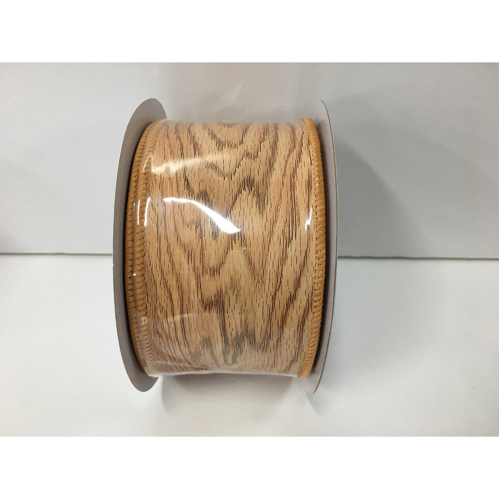 Oak Faux Wood Ribbon - 2.5"