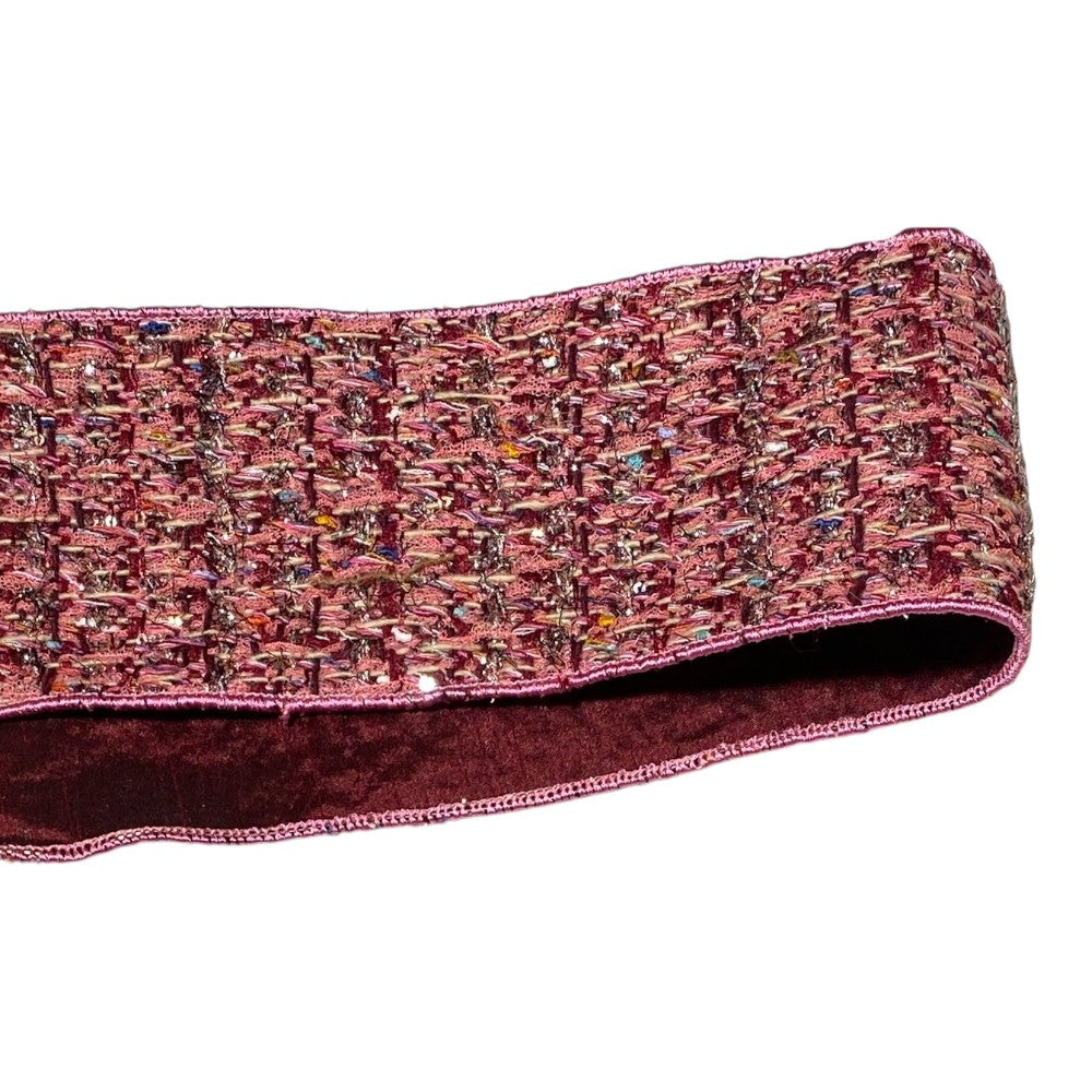 Burgundy & Pink Tweed Ribbon - 4"