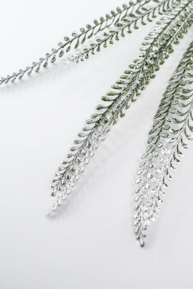 Artificial Frost Leaves Spray - 32"