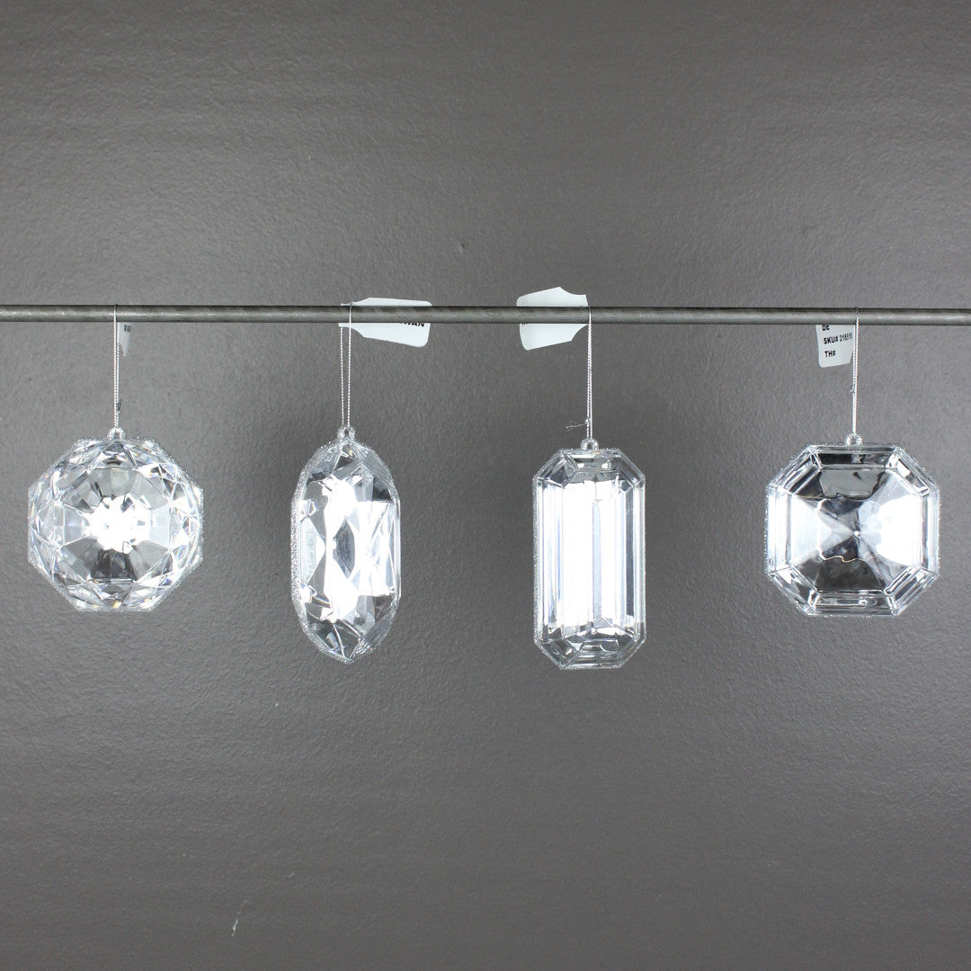 Silver Jewel Ornament - 4"-5"