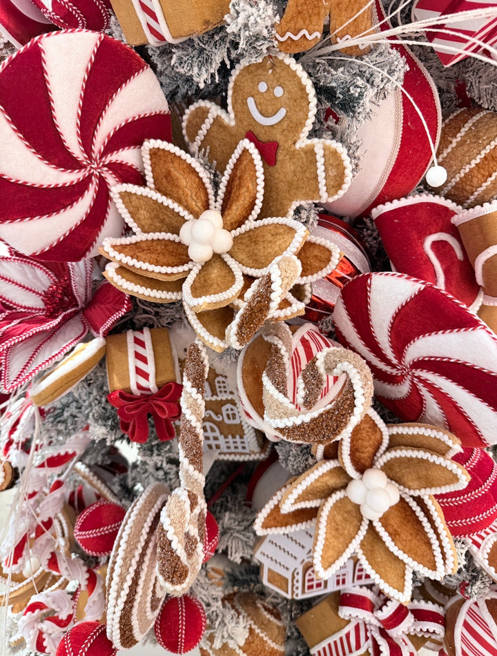 Artificial Brown Gingerbread Poinsettia Stem - 24"
