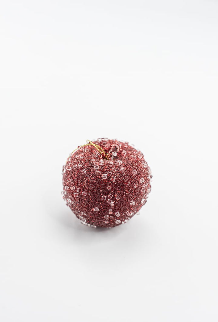 Artificial Red Beaded Pomegranate, Pear & Apple - 3-4" SET of 3 assorted