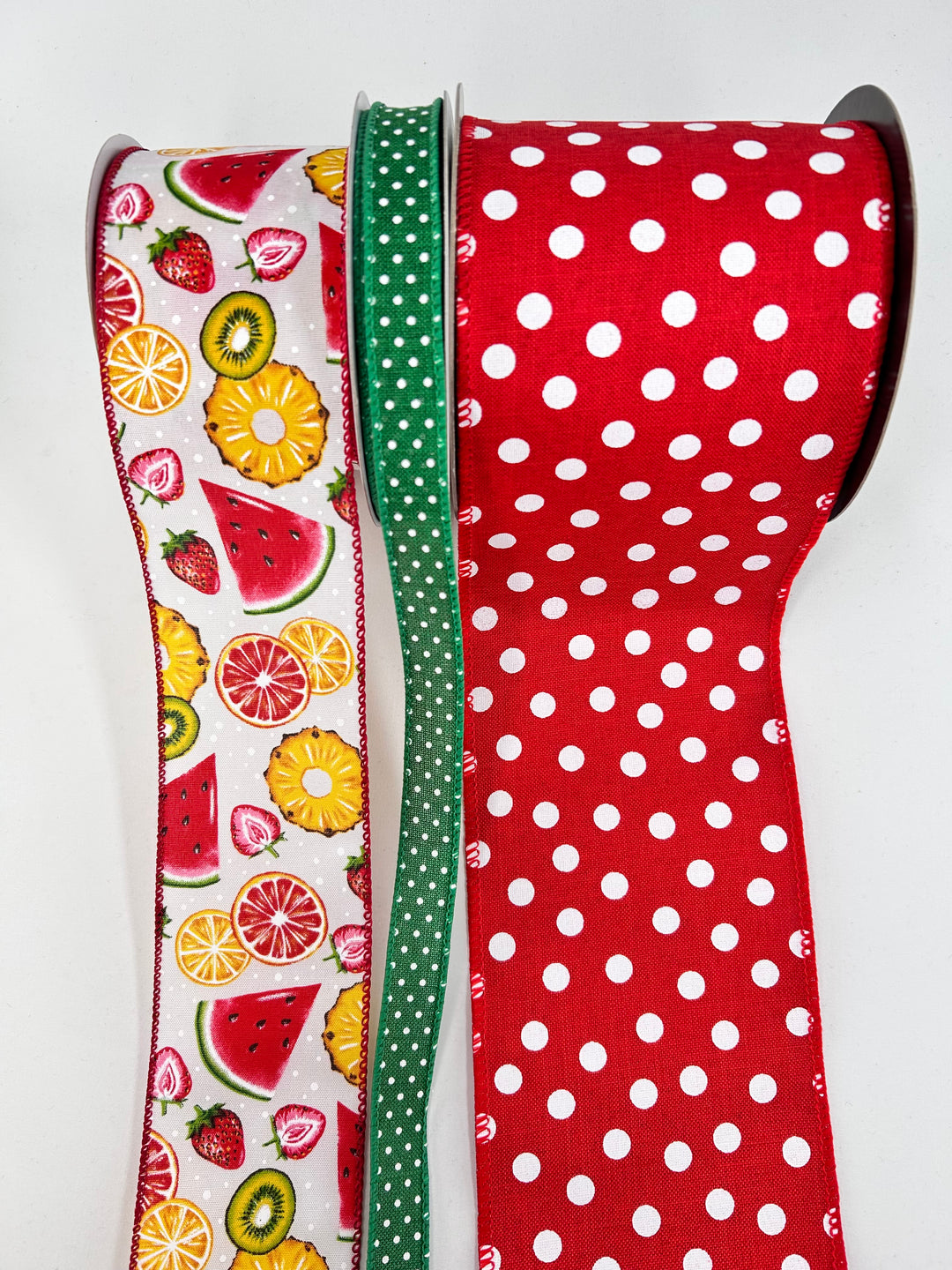 Summer Fruit bow bundle x 3 wired ribbons