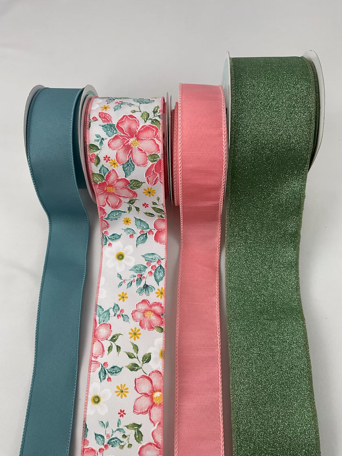 floral bow bundle x 4 wired ribbons
