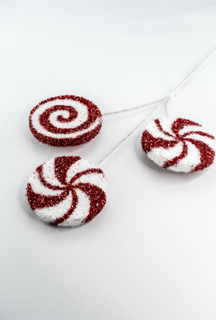 24" Tinsel Peppermint Spray - Greenery Market21249