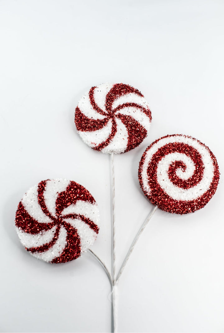 24" Tinsel Peppermint Spray - Greenery Market21249