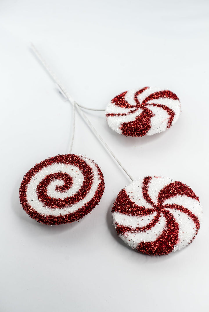 24" Tinsel Peppermint Spray - Greenery Market21249