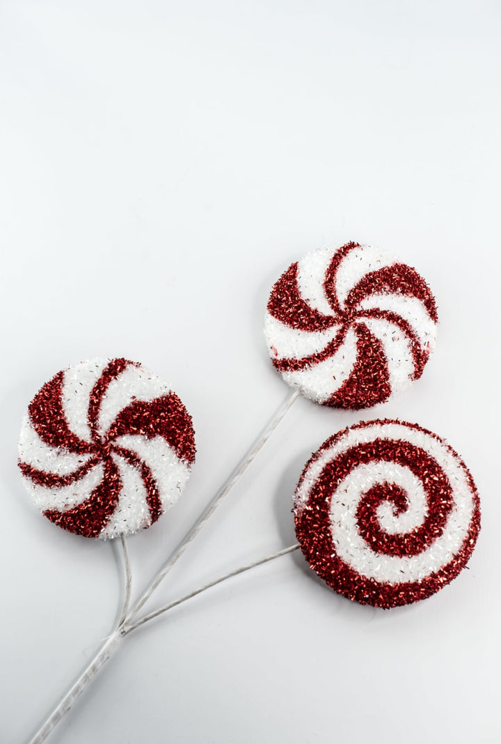 24" Tinsel Peppermint Spray - Greenery Market21249