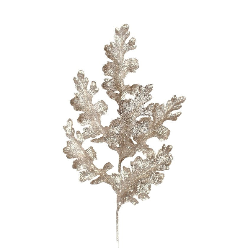 Artificial Platinum Acanthus Curled Leaf Spray - 20"