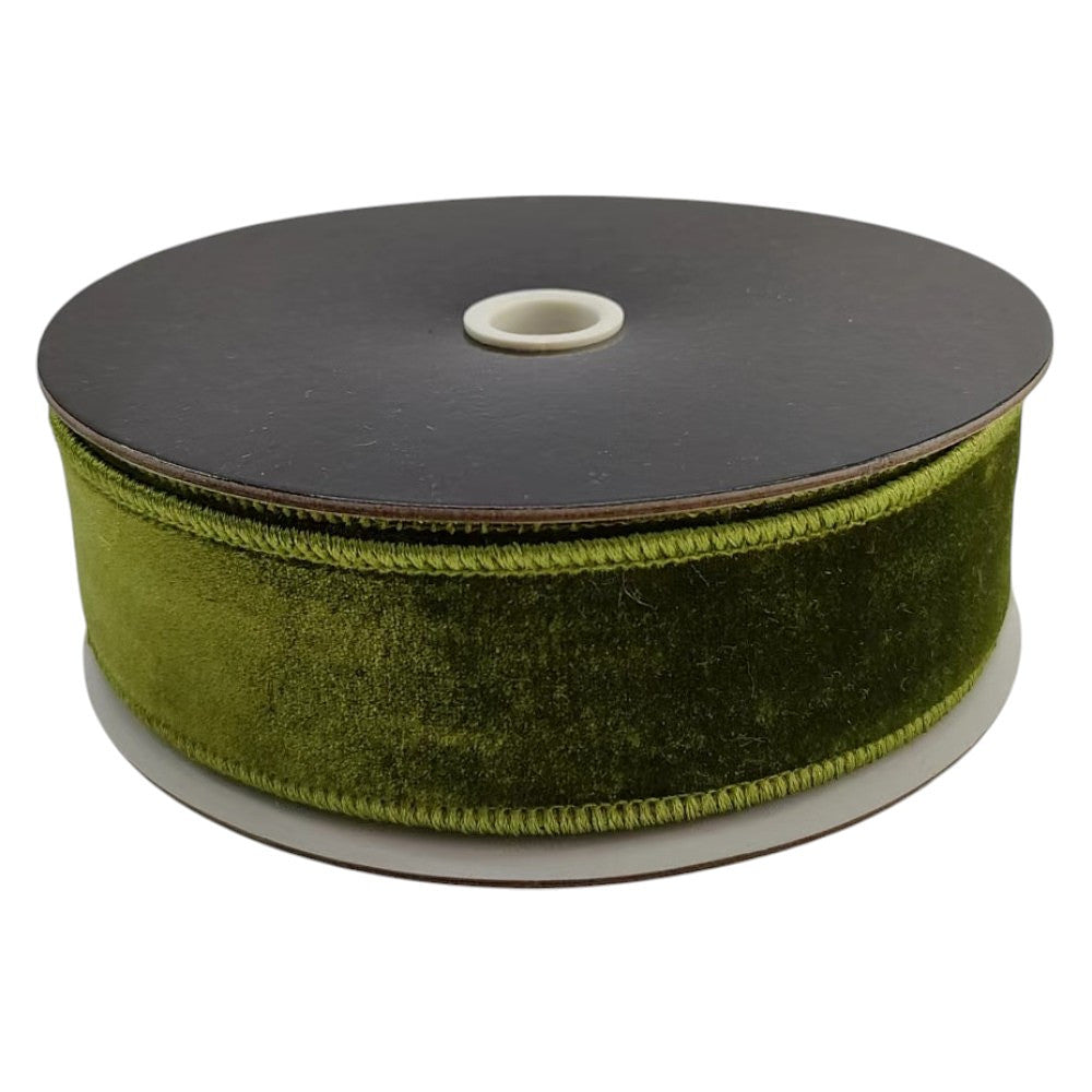 Green Premier Velvet Wired Ribbon - 1.5"