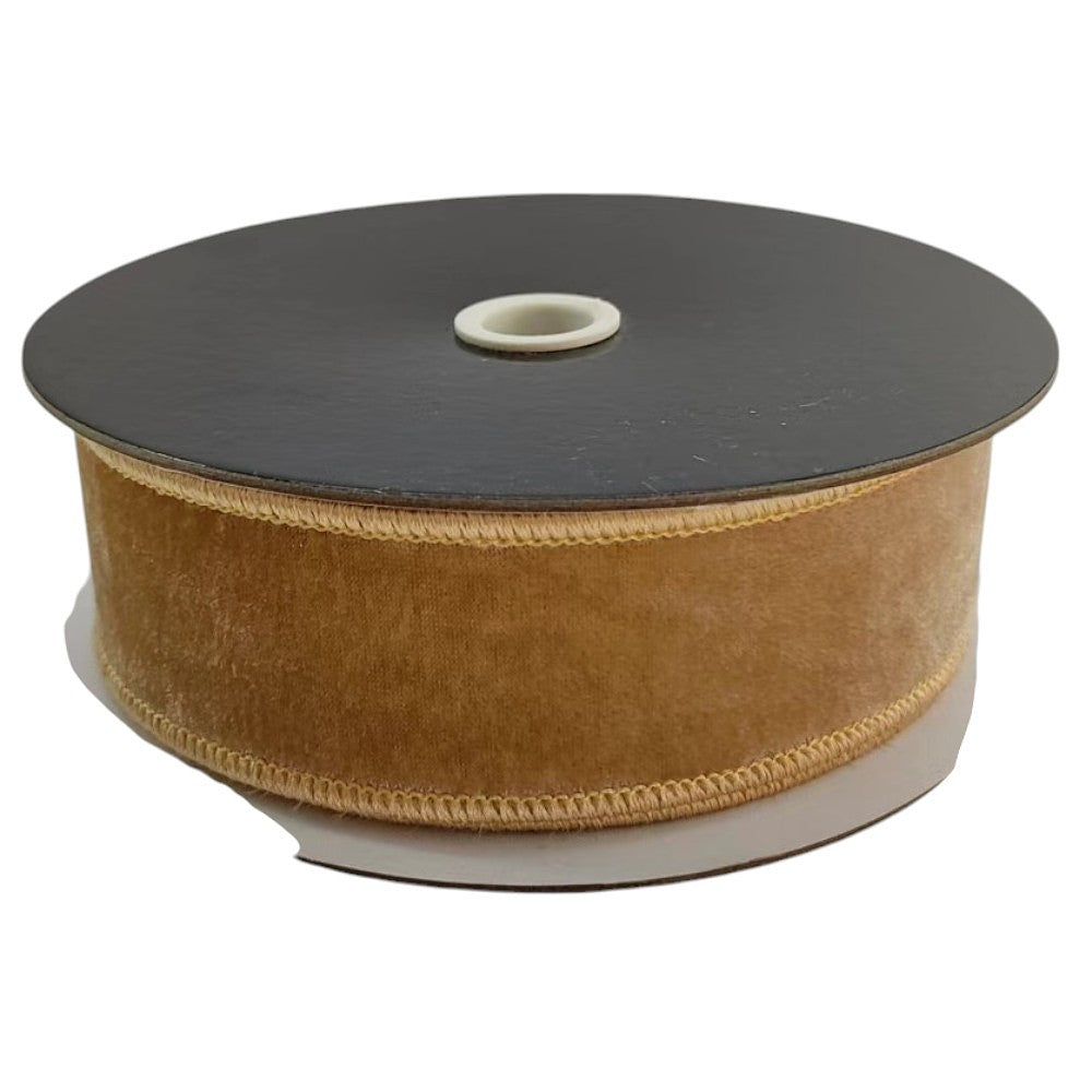Gold Premier Velvet Wired Ribbon - 1.5"