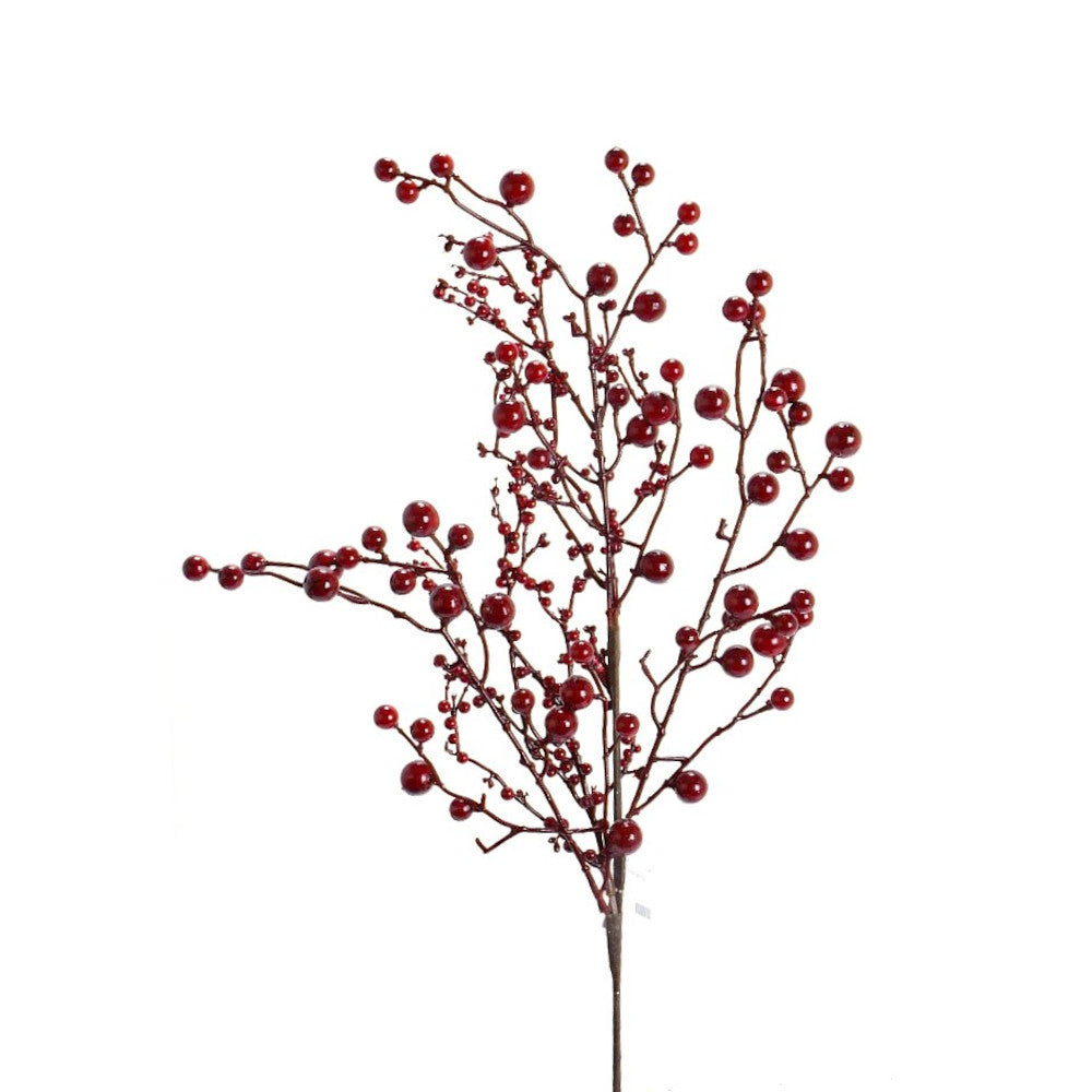 Artificial Burgundy Weather Resist Berry Stem - 29"