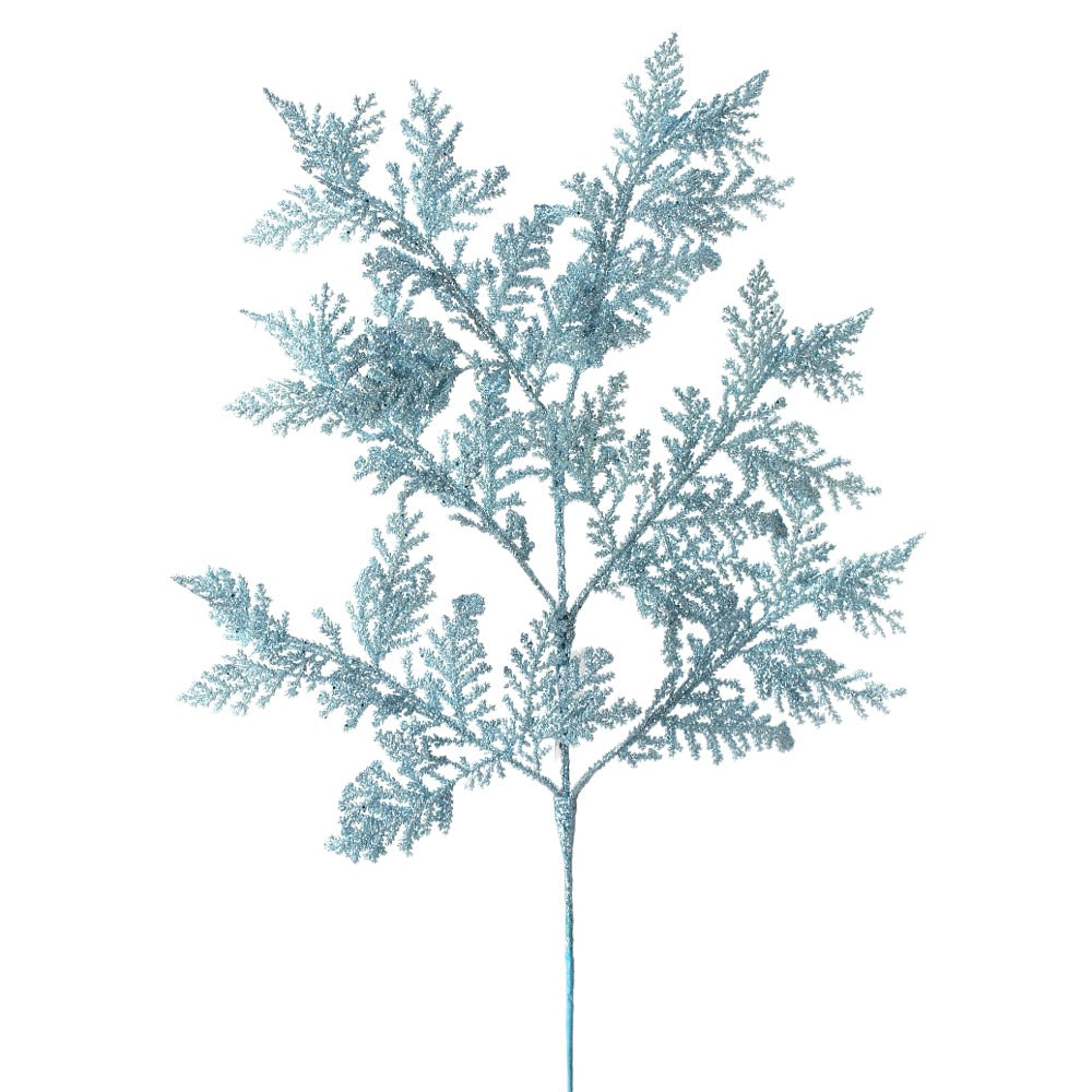 Artificial Glacier Blue Incense Cedar Glitter Spray - 19"