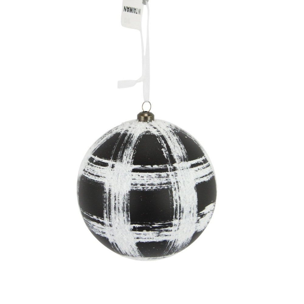 Black & White Ball Ornament - 4.7"