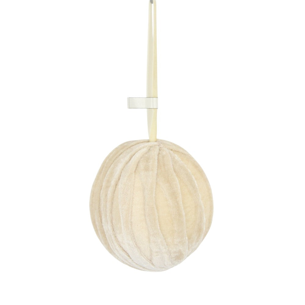 Champagne Velvet Ball Ornament - 4.7"