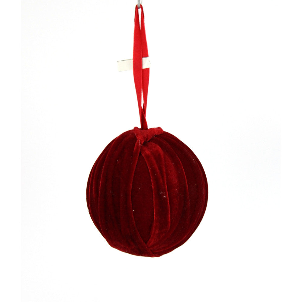 Red Velvet Ball Ornament - 4.7"
