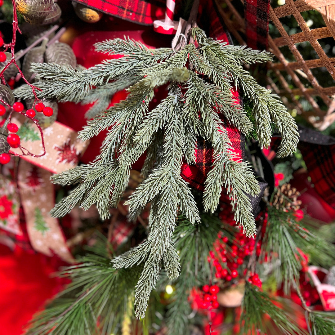 Artificial Blue & Green Pine Spray - 24"