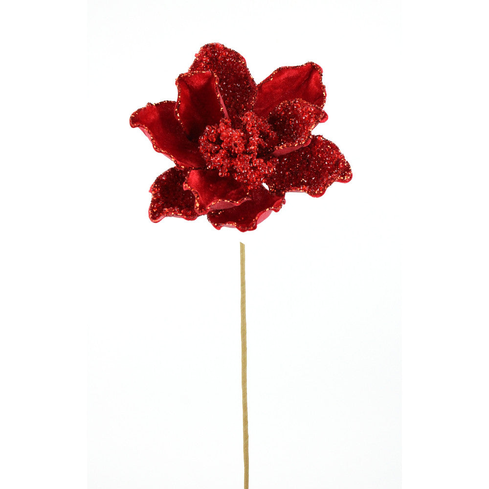 Artificial Red Magnolia Stem - 20"