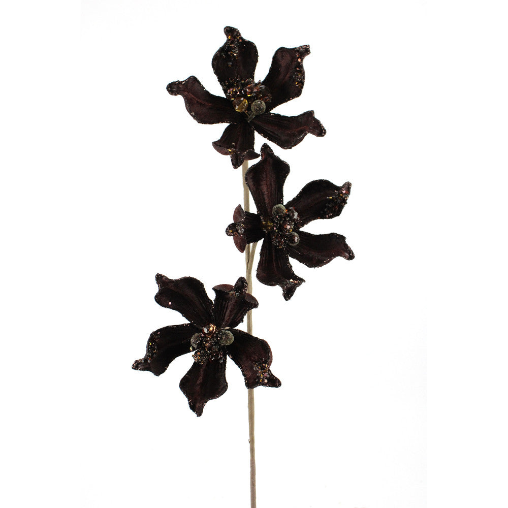 Artificial Chocolate Magnolia Spray - 29"