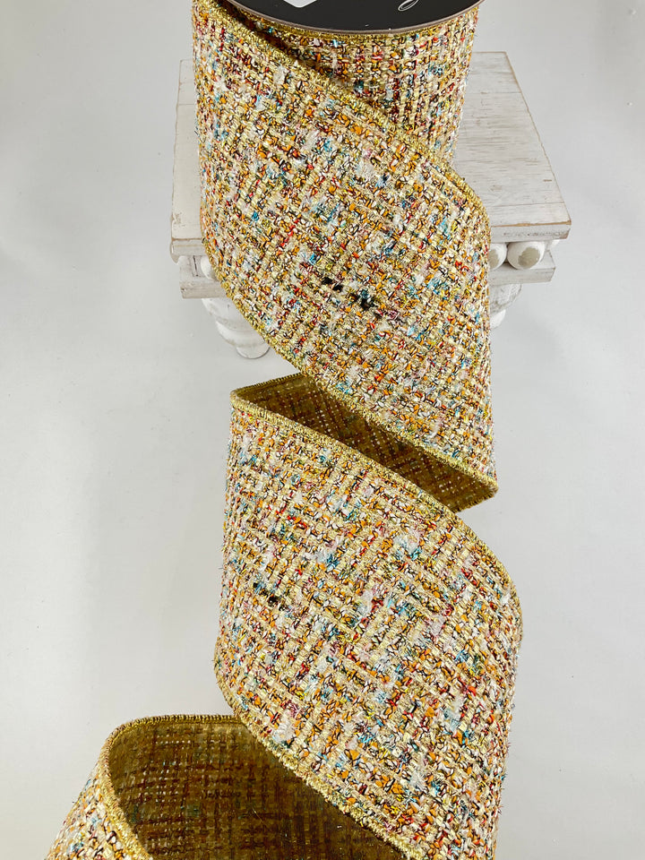 Multi Holiday Hues Farrisilk Wired Ribbon - 4"