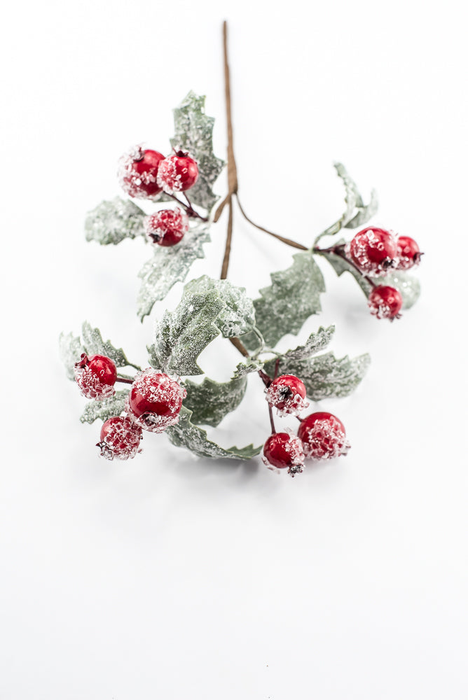 Iced Berry And Leaves Pick