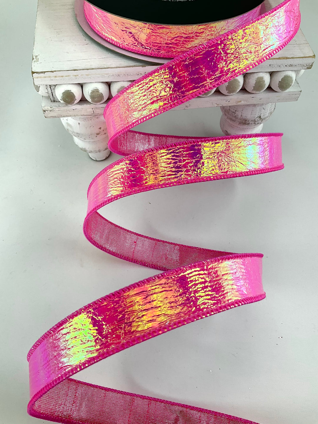 Bubblegum Electric Farrisilk Wired Ribbon - 1"