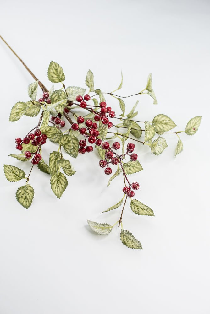 32" Frosted Viburnum Berry Spray - Greenery Market40377