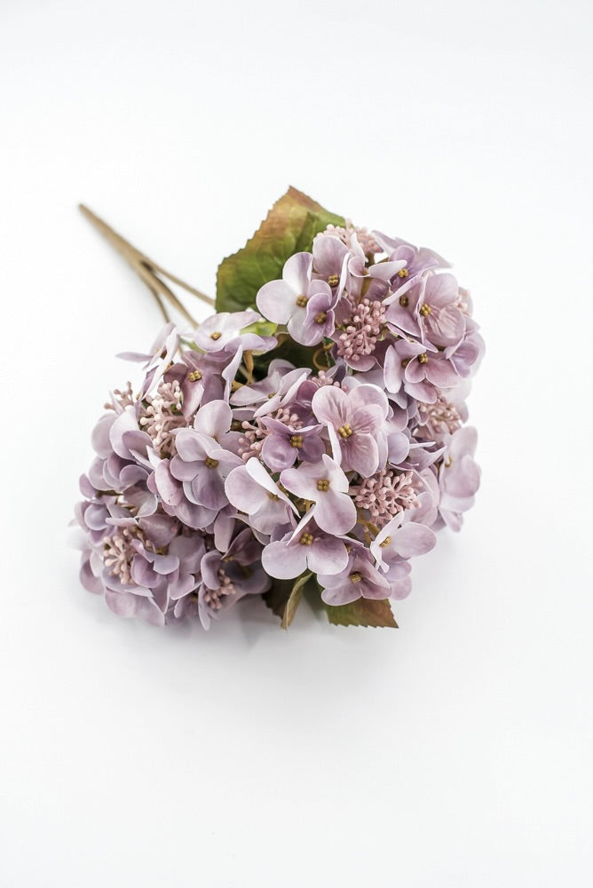 Artificial, Smoke Lavender, Hydrangea Bush - 17"