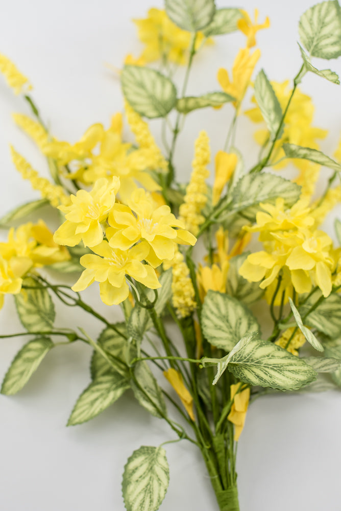 Yellow Mixed Spring Blossom Bush - 21"