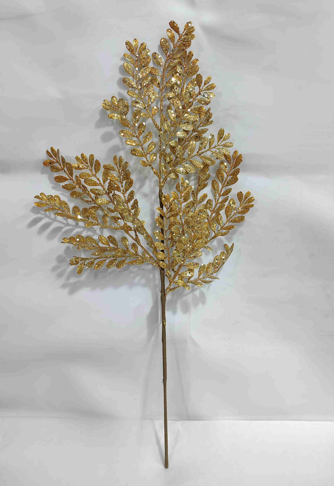 Artificial Gold Glitter Fern Spray - 26"