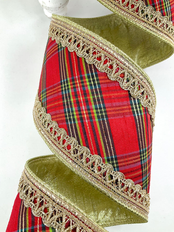 Multi Regal Plaid Farrisilk Wired Ribbon - 4"