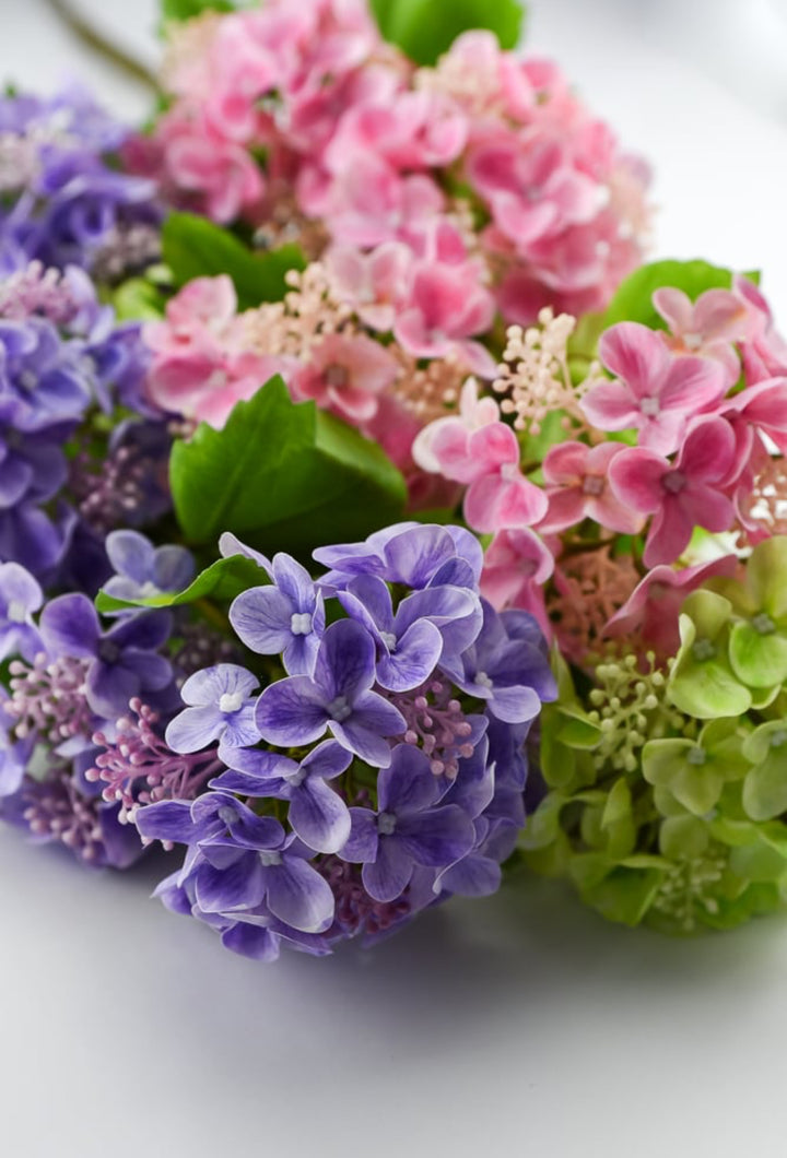 Real touch, snowball hydrangea spray - lavender