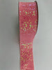 Cotton candy pink ribbon with lace 2.5”