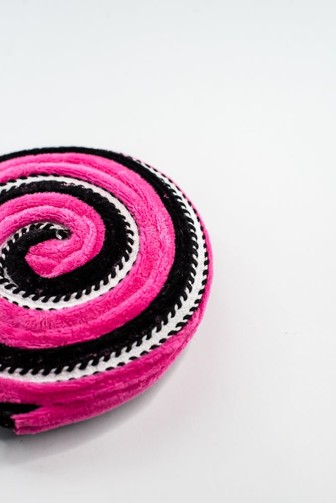 57245BTBK Hot Pink and Black Velvet Ornament Lollipop - Greenery Market57245BTBK