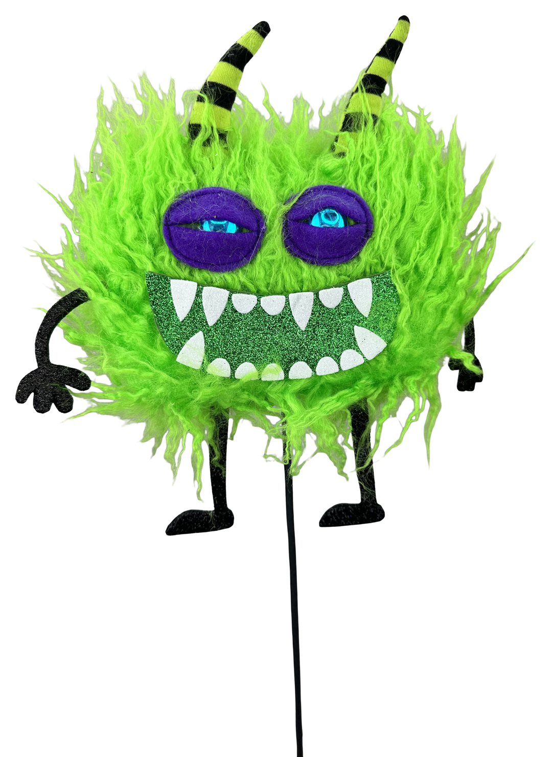 Artificial Green Furry Monster Spray - 21"