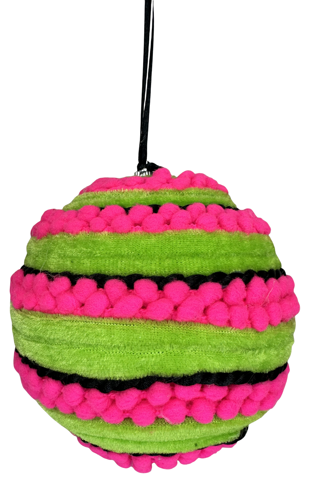 Hot Pink Ornament Stripe Ball - 5"