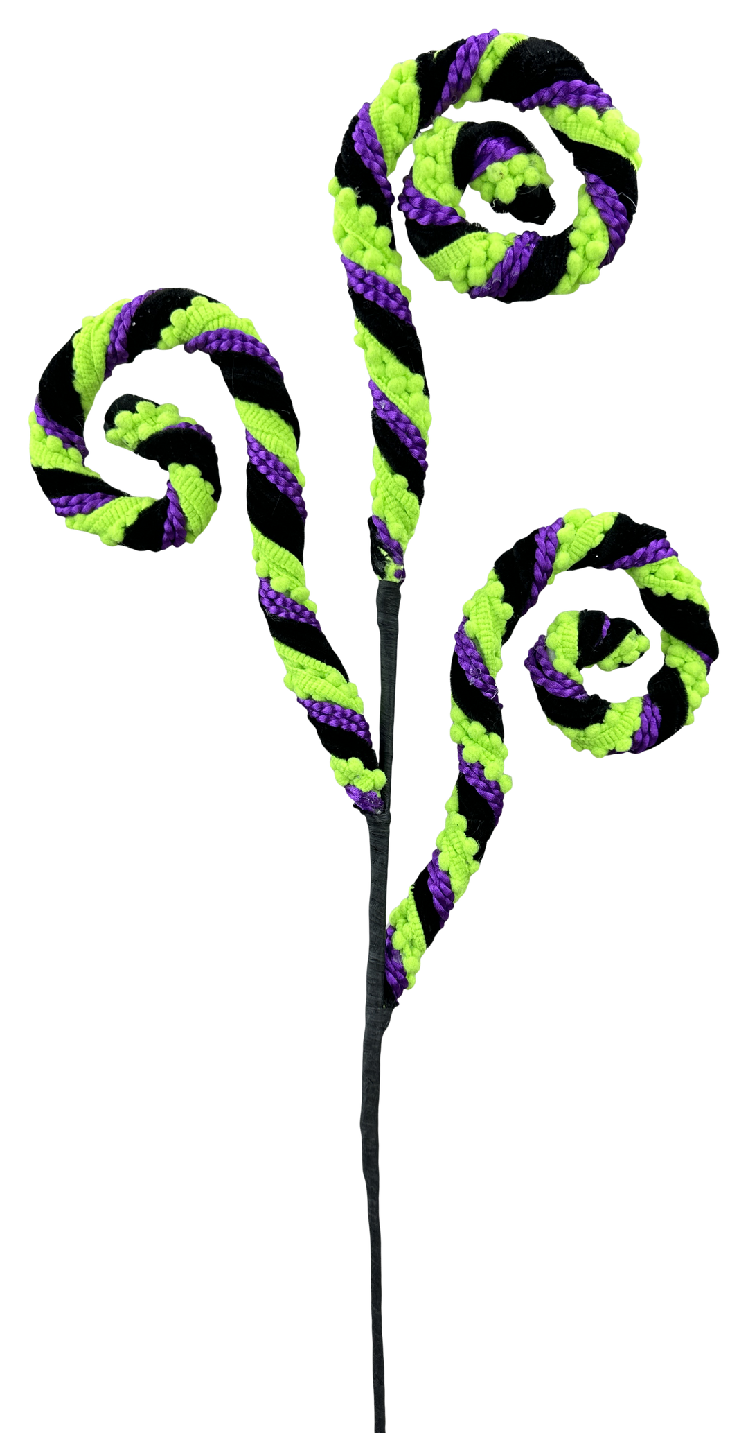 Artificial Purple Stripe Spiral Curly Spray - 28"