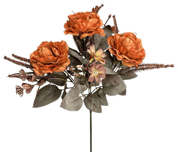 Artificial Terracotta Rose Bush - 15"