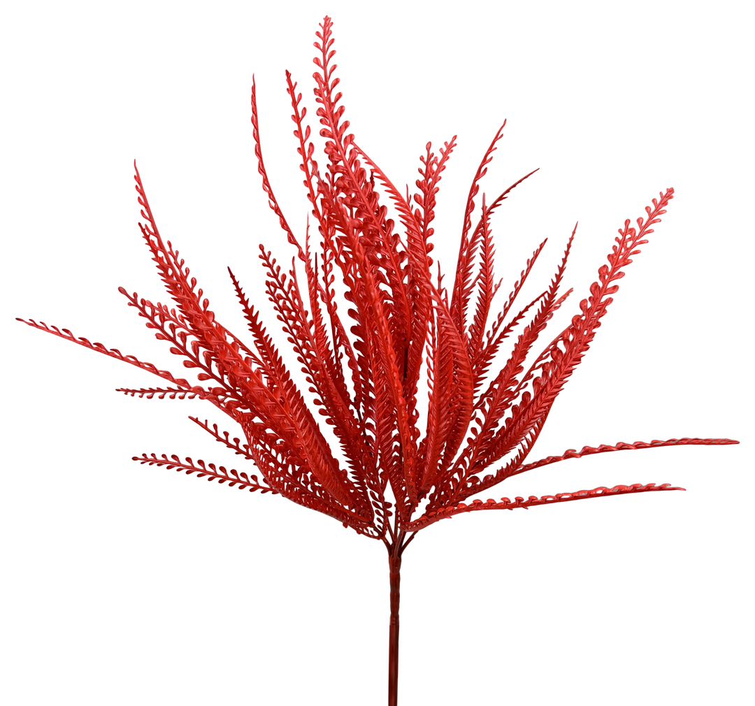 Artificial Red Leaves Bush - 19"