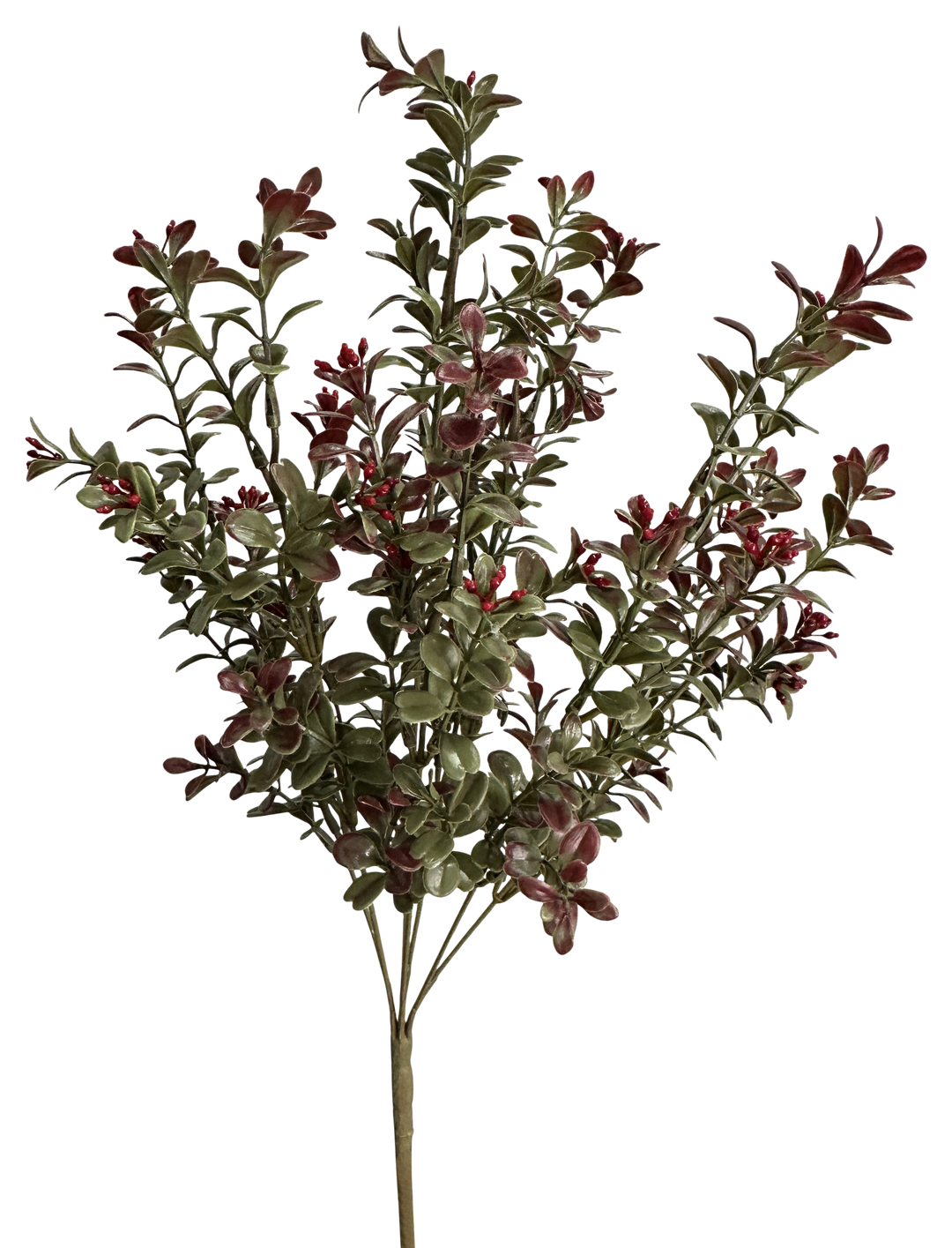 Artificial Burgundy Plastic Boxwood Bush - 18"