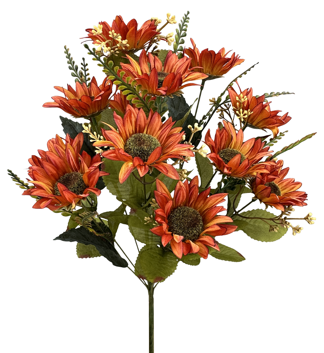 Artificial Rust Sunflower Bush - 19"