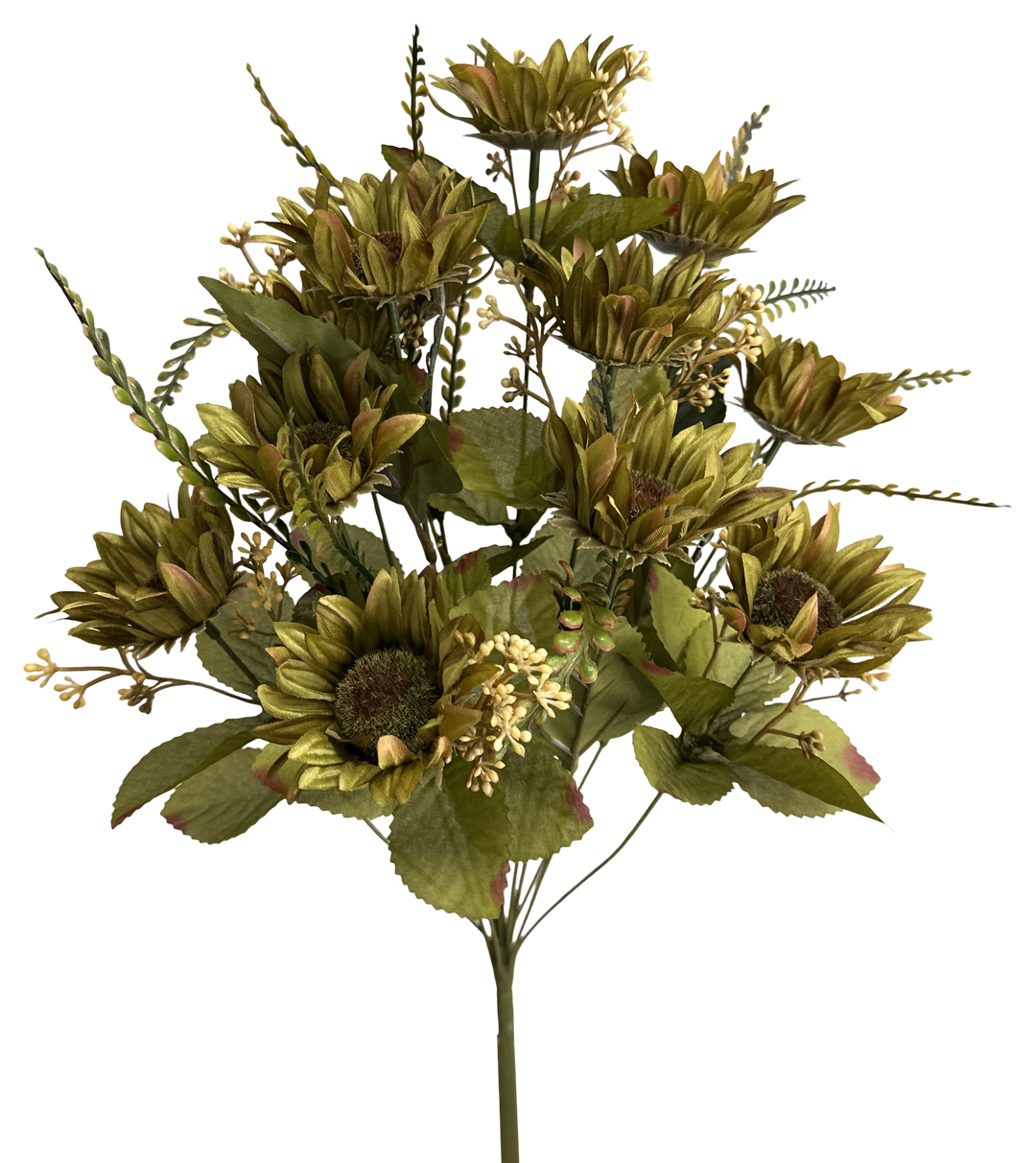 Artificial Sage Green Sunflower Bush - 19"