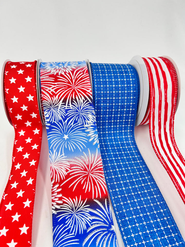 Red and Blue Patriotic Bow Bundle x 4 Ribbons