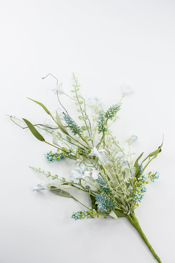 Turquoise Blue Lavender and Berry Spray - 23"