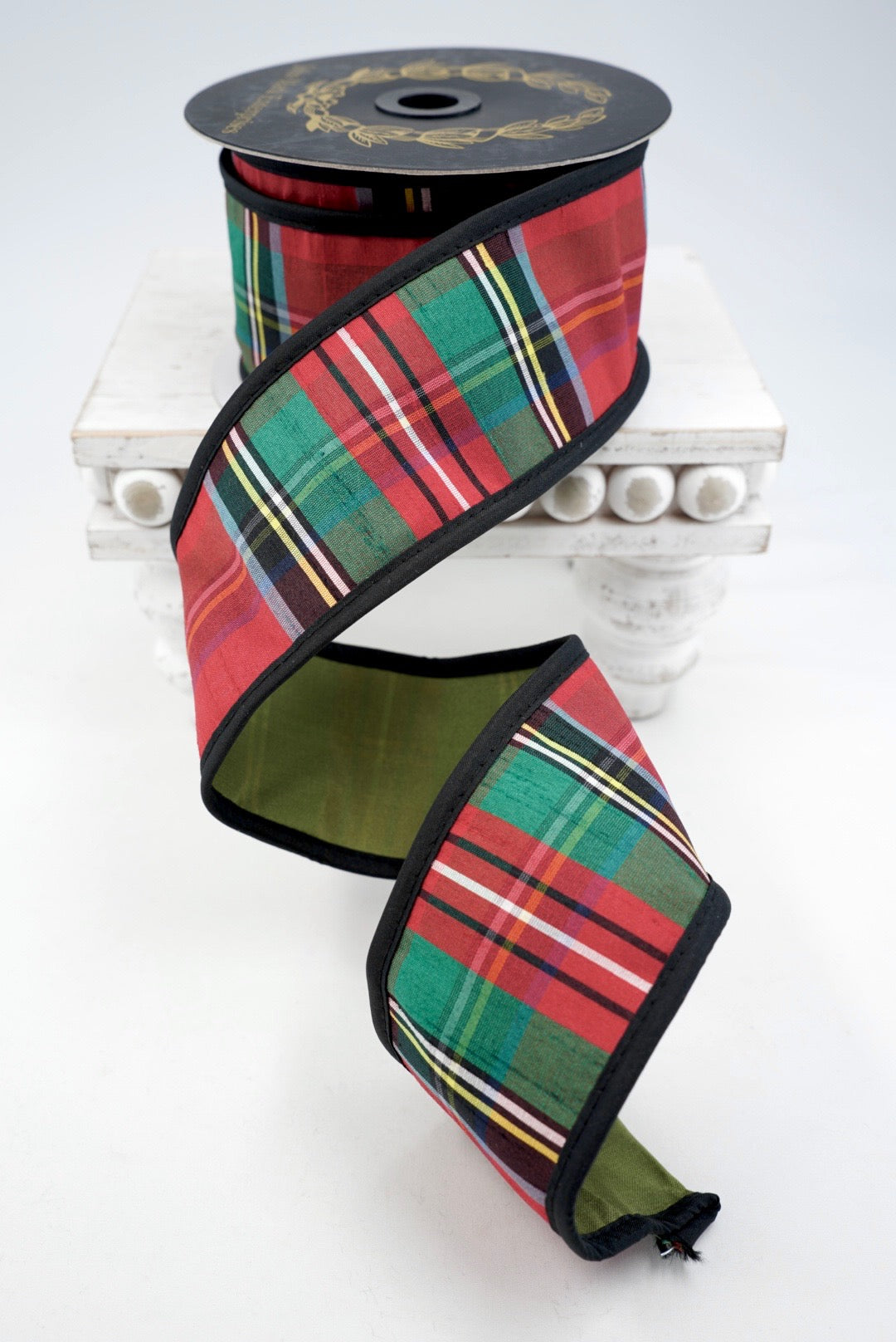 John Mark, Royal Stewart Plaid Dupion Wired Ribbon - 2.5"