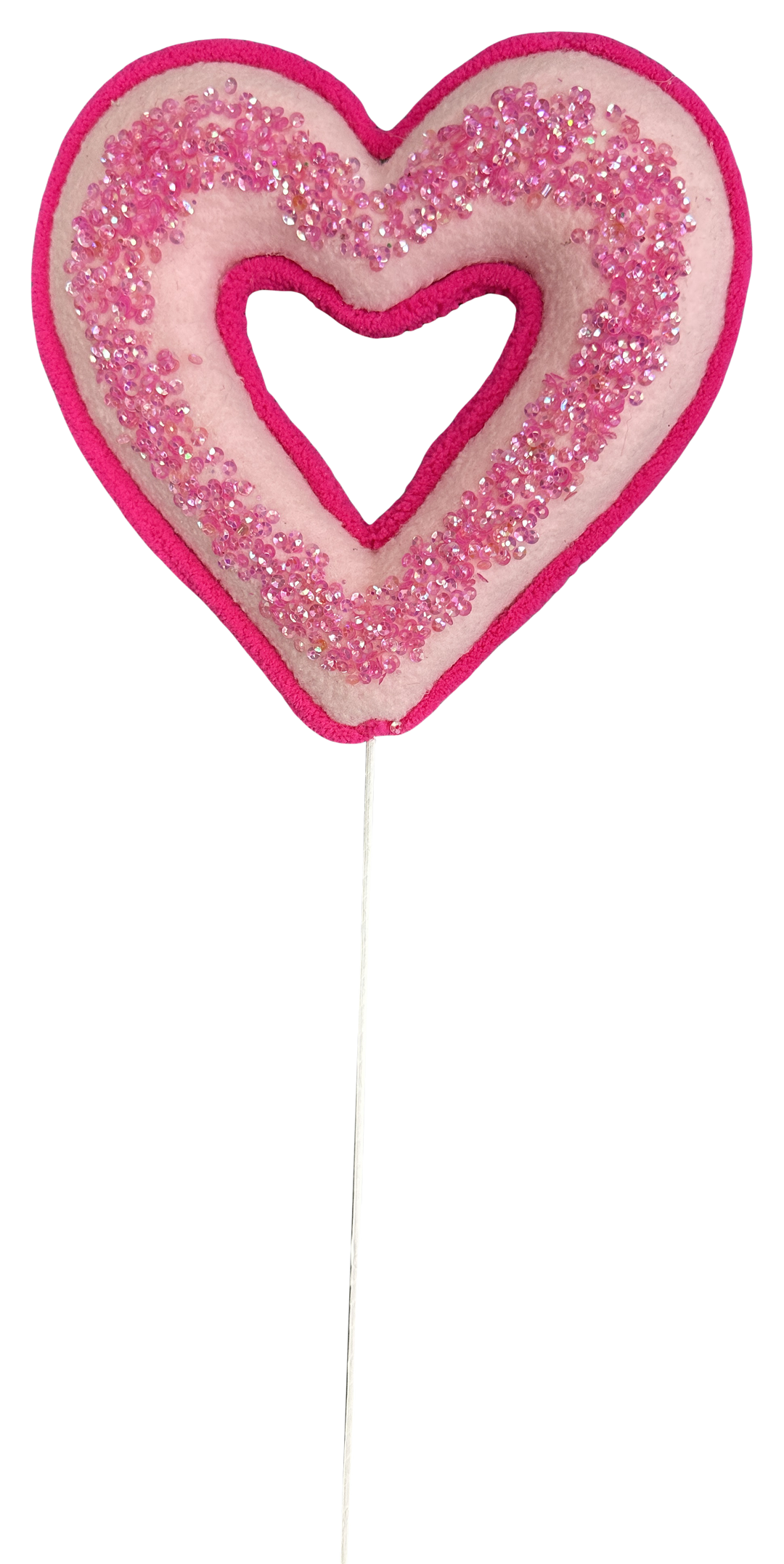 Artificial Pink Heart Donut Pick - 18"