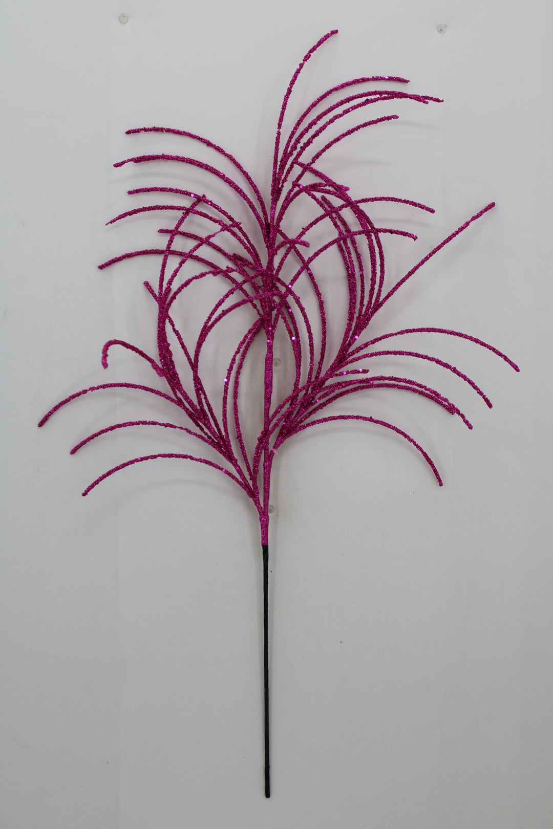 Artificial Fuchsia Glitter Grass Spray - 33"
